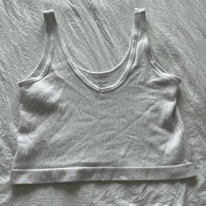White Ribbed Tank Top from urban outfitters